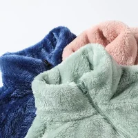 Thickened Fleece Jacket Women's Outdoor Spring Autumn Winter Double-Sided Sweatshirt Open Cardigan Polyester Fiber Stand Collar