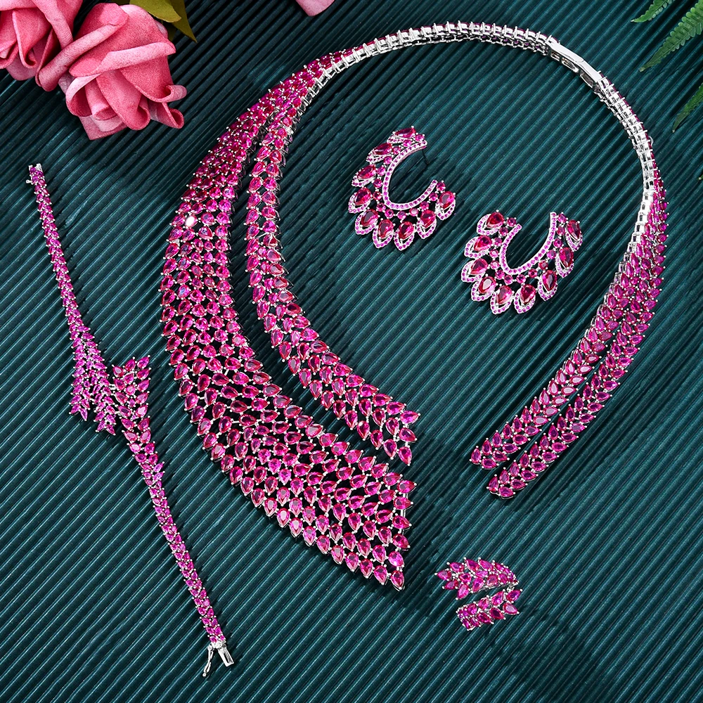 GODKI Famous Brand Luxury African/Indian Jewelry Sets For Women Wedding Party Zircon Crystal Dubai Bridal Jewelry Set Gift