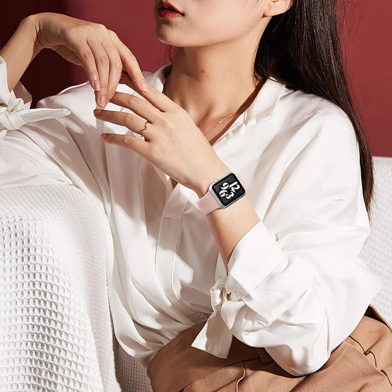 Фото Ремешок силиконовый для Apple Watch Band 44 мм 49 мм 45 мм 41 мм 40 мм 42 мм 38 мм 40 мм, спортивный браслет для iwatch series ultra 2 9 7 se 6 8 5 №4