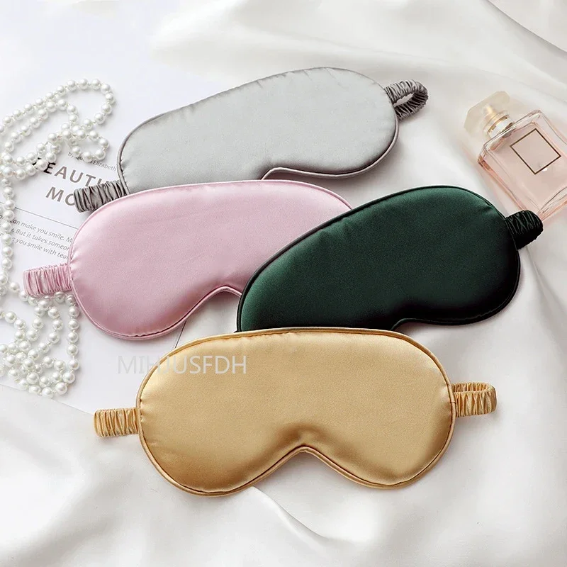 Luxurious Women's Silk-Inspired Sleep Mask Set - 3-Piece Comfort Eye Shades for Restful Travel & Relaxation