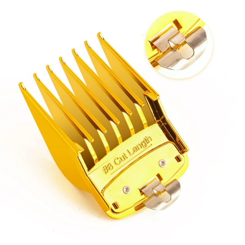 8Pcs/Set Limit Comb For Wahl Hair Clipper Guards Barber Shop Cutting Guide Combs Electroplated Gold Positioning Caliper Y0423 4