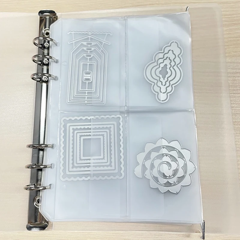 A5 6-Hole Strap Storage Clip And Storage Bag Scrapbook Cutting Die Organizing Sticker Transparent Bag storage bag,storage clip