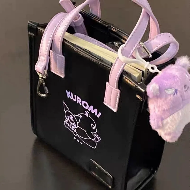 MBTI Black Kuromi Womens Handbag Cute Fashion Casual Leather Shoulder Bag Harajuku Luxury Designer Exquisite Vintage Female Bags