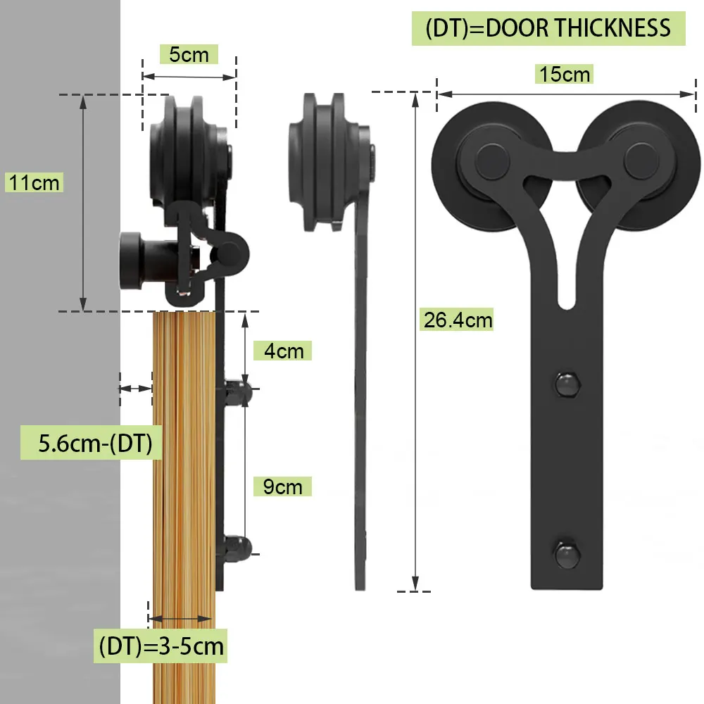 Sliding Barn Door Hardware Kit Heavy Duty Smoothly and Silently Easy to Install Fit Single Door Panel Single Y-Shaped Style