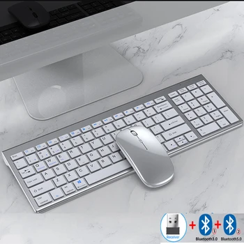 Jomaa Slim Rechargeable Bluetooth Keyboard and Mouse Set for Laptop Computer 2.4G USB Wireless Keyboard and Mouse Combo 1