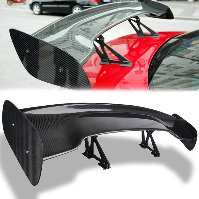 

Car Tail Exterior Trim 145CM Spoilers ABS GT Common Sedan Wing Carbon Fiber Rear Spoiler Universally Wings Car Styling