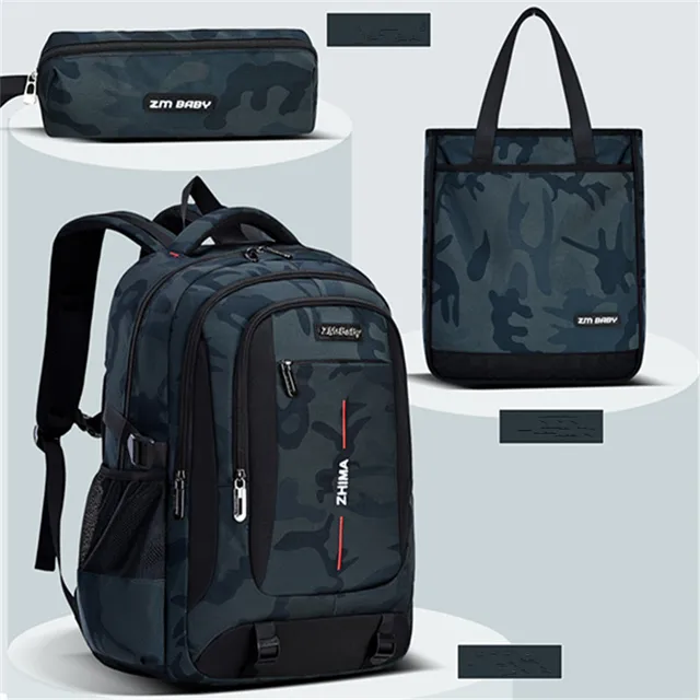 3 pz/set Zaini Maschili borse da scuola superiore per le donne 2025 ragazzi una spalla grande borsa da viaggio per studenti zaino da scuola per uomo mochila 4