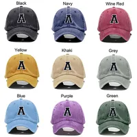 Initial Letter A-Z Embroidery Baseball Cap For Men Womne High Quality Washed Cotton Dad Hat Team Sport Visors Snapback Caps 2