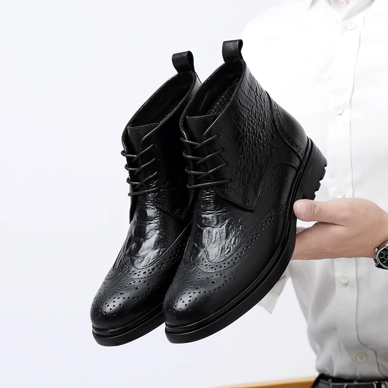 Handmade Shoes Men Personality Black Vintage Brogues Ankle Boots Luxury  Designer Genuine Cow Leather Winter Work Riding Boots - AliExpress