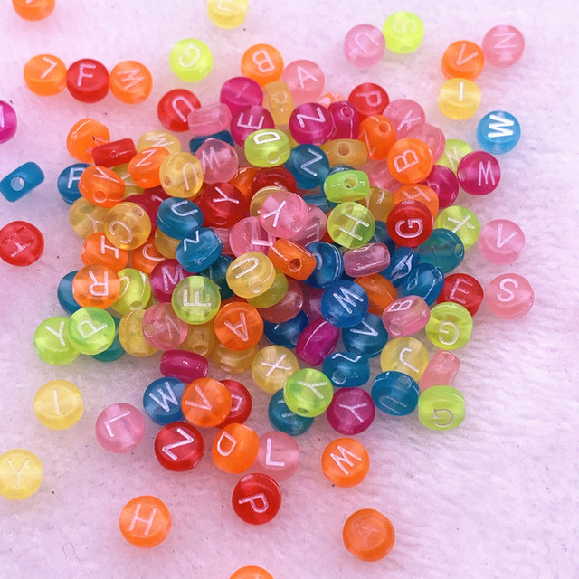 7x4mm Multicolour Oval Shape Letter Acrylic Loose Spacer Beads for Jewelry Making DIY Handmade Bracelet Accessories