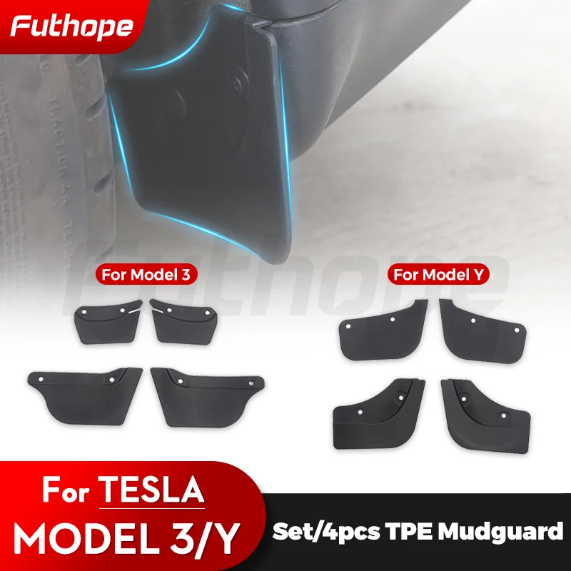 Futhope4PCSTPEMudflapsForTeslaModel3ModelY20202023MudFlaps