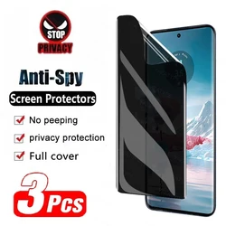 3 - Pack Privacy Hydrogel Screen Protector with Anti - Fingerprint Technology - Privacy Hydrogel (For Moto Edge 50 Pro)