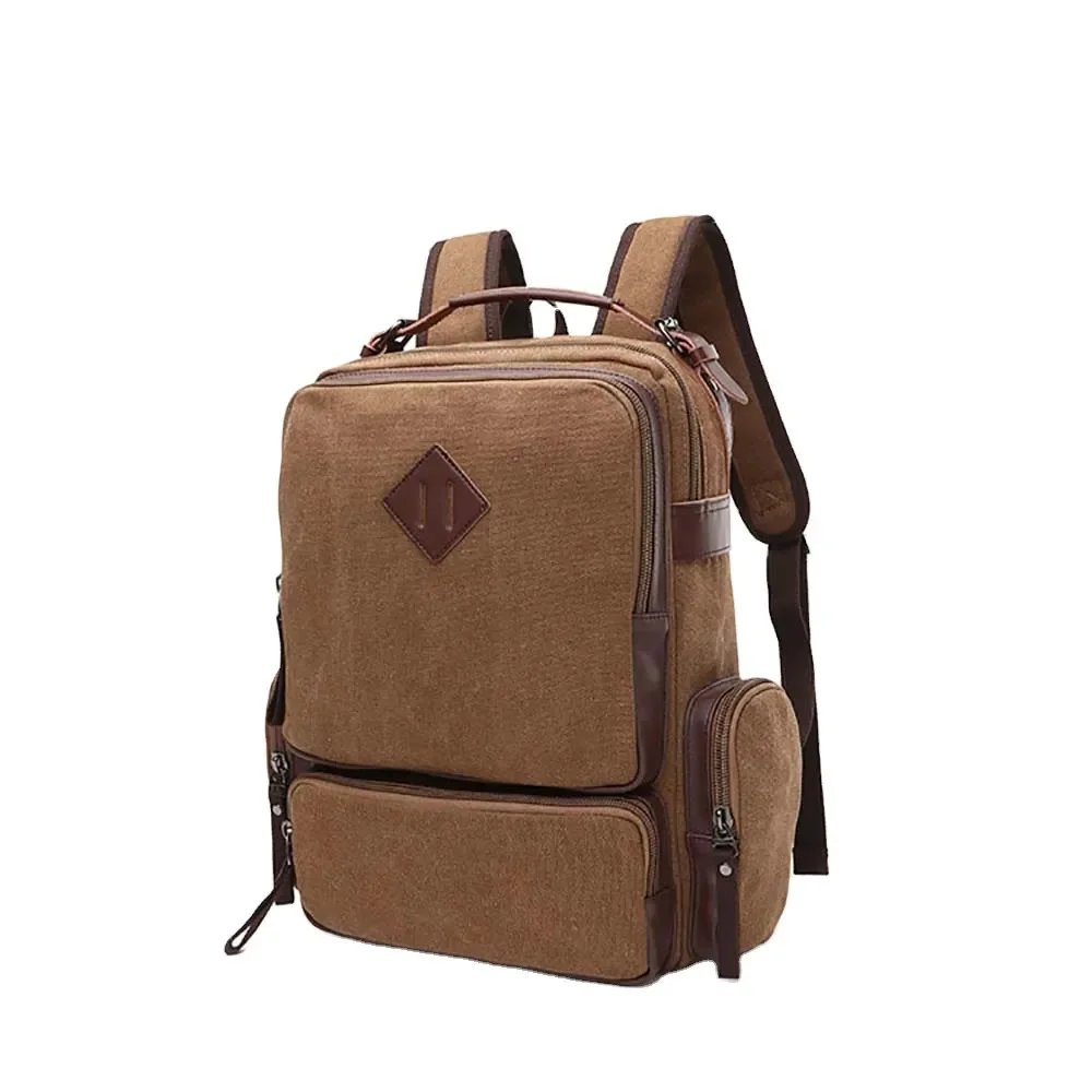 

High Quality Brand New Trend Multi-purpose Men Vintage Canvas Laptop bag Man Travel Bags Retro Military Style Backpack