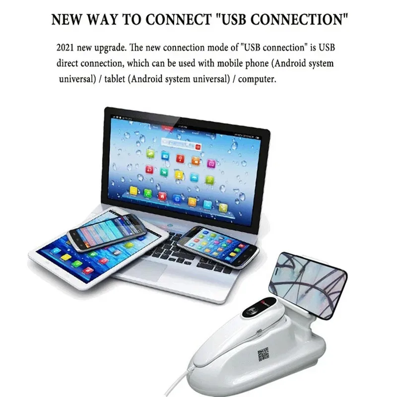 Scalp/Skin /Hair Follicle Detector Professional 50X/200X Skin Analyzer Rechargeable UV Testing Analysis Magnifier for Windows