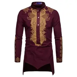 Black Uomo Hommes Kaftan Musulman Kurta Indian Muslim Clothing European Style Muslim Shirt Man Gilding Long Sleeve Novelty Tops