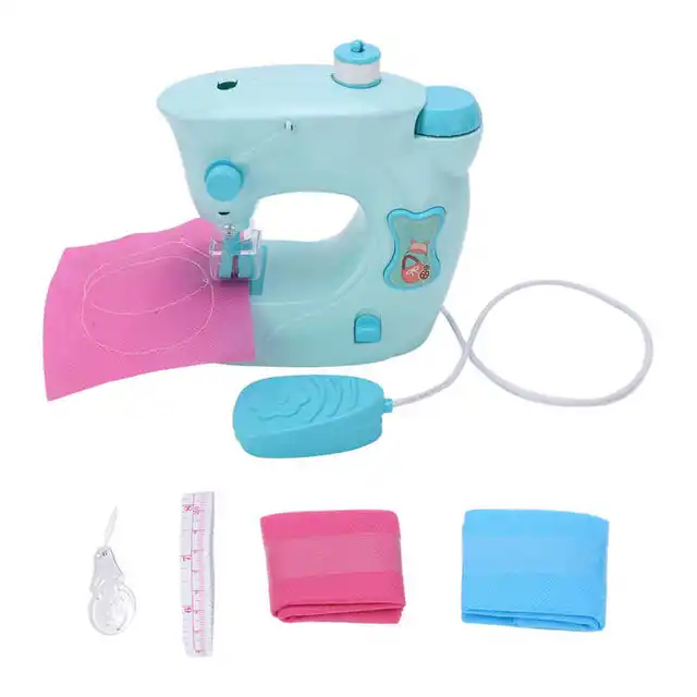 Electric Mini Sewing Machine Toys Educational Interesting Kids Girls Children Pretend Play Housekeeping Sewing Machine Toy Kit 1