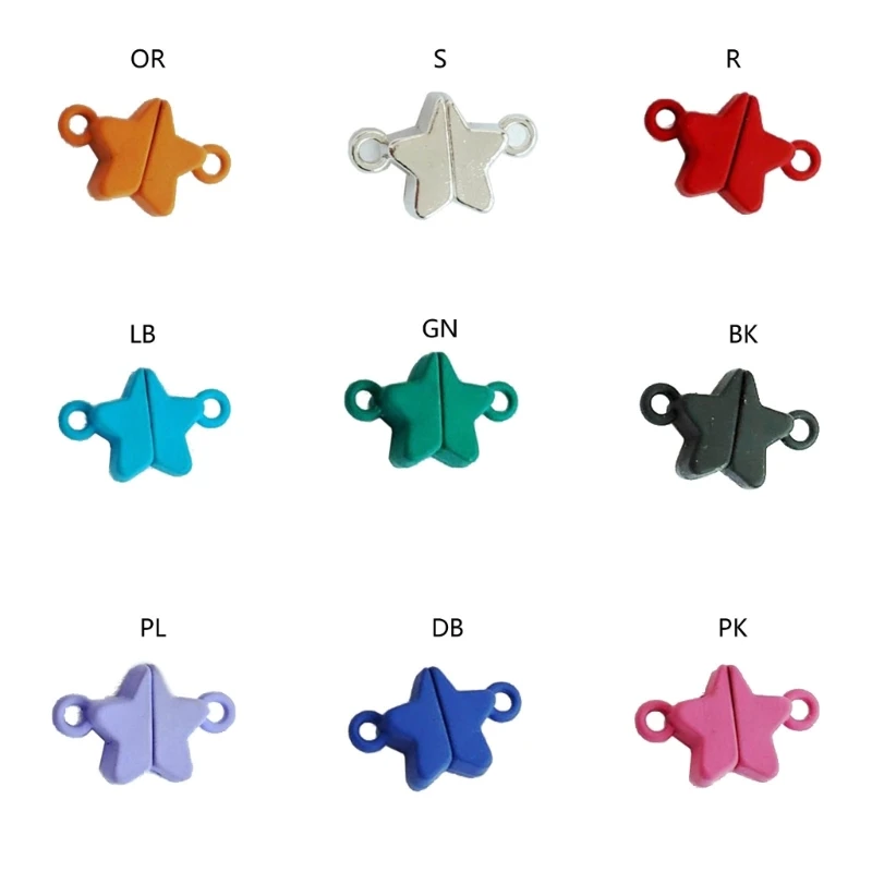 

5Pairs Bracelet End Connector Findings Star Clasp Multicolor Connector Dropship