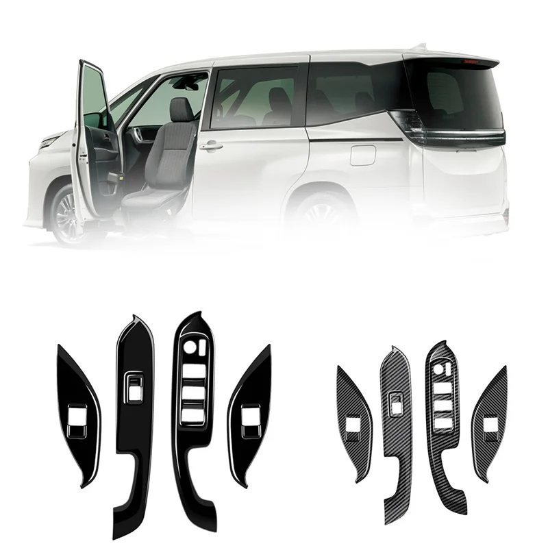

Для Toyota Voxy 2022 кнопки для стеклоподъемника автомобиля, переключателя, панели, крышки, отделки, наклейки, ABS, углеродное волокно, подлокотник двери