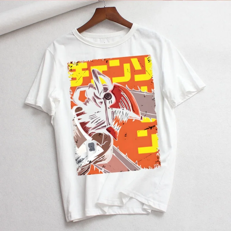 Pochita Makima Denji Aki Power Frauen Sommer Kurzarm Mode Druck Dame T-shirts Top T Shirt Damen Weibliche T T-Shirt – Detail 17