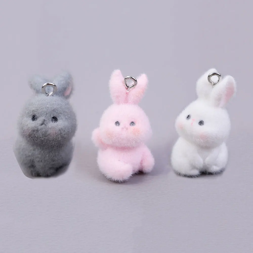 3/6 adet 3D akın tavşan reçine takılar sevimli tavşan hayvan kolye küpe anahtarlık yapımı DIY takı hediyeler karışık renk ﻿