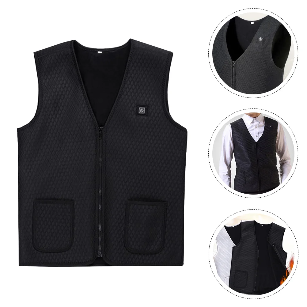 

Keep Warm Heating Vest Men and Women Tank Tops Black Polyvinyl Alcohol Fiber (vinylon) Adjustable Thermal