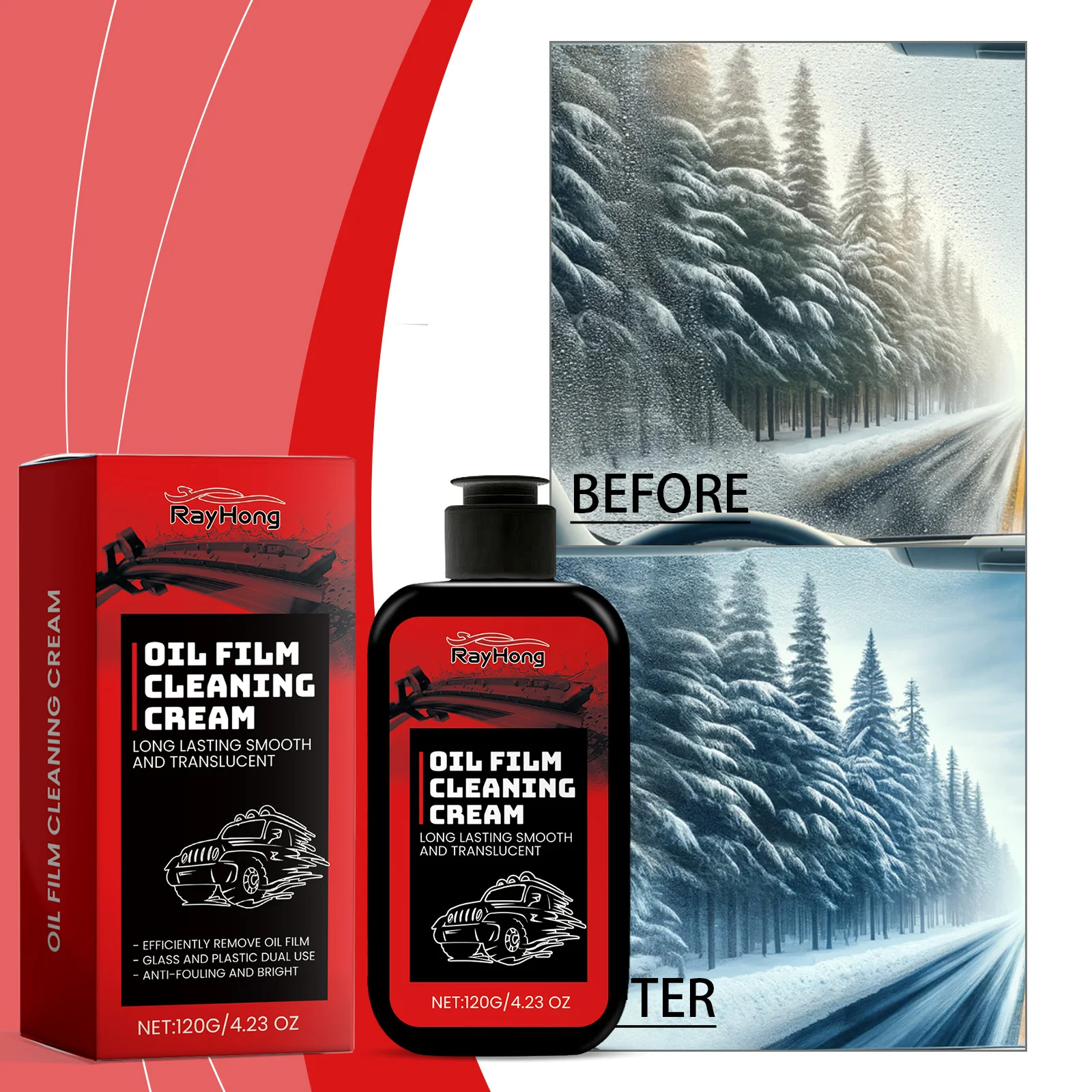 Car Glass Oil Film Cleaner Glass Film Removal Windshields Decontamination Remover Cleaning Quick And Easy Solution Household