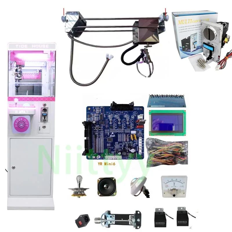 30cm Claw Crane Prize doll Machine Aracde Kit Diy Vending Game Board Gantry Power Supply Led Joystick Multi Coin Acceptor