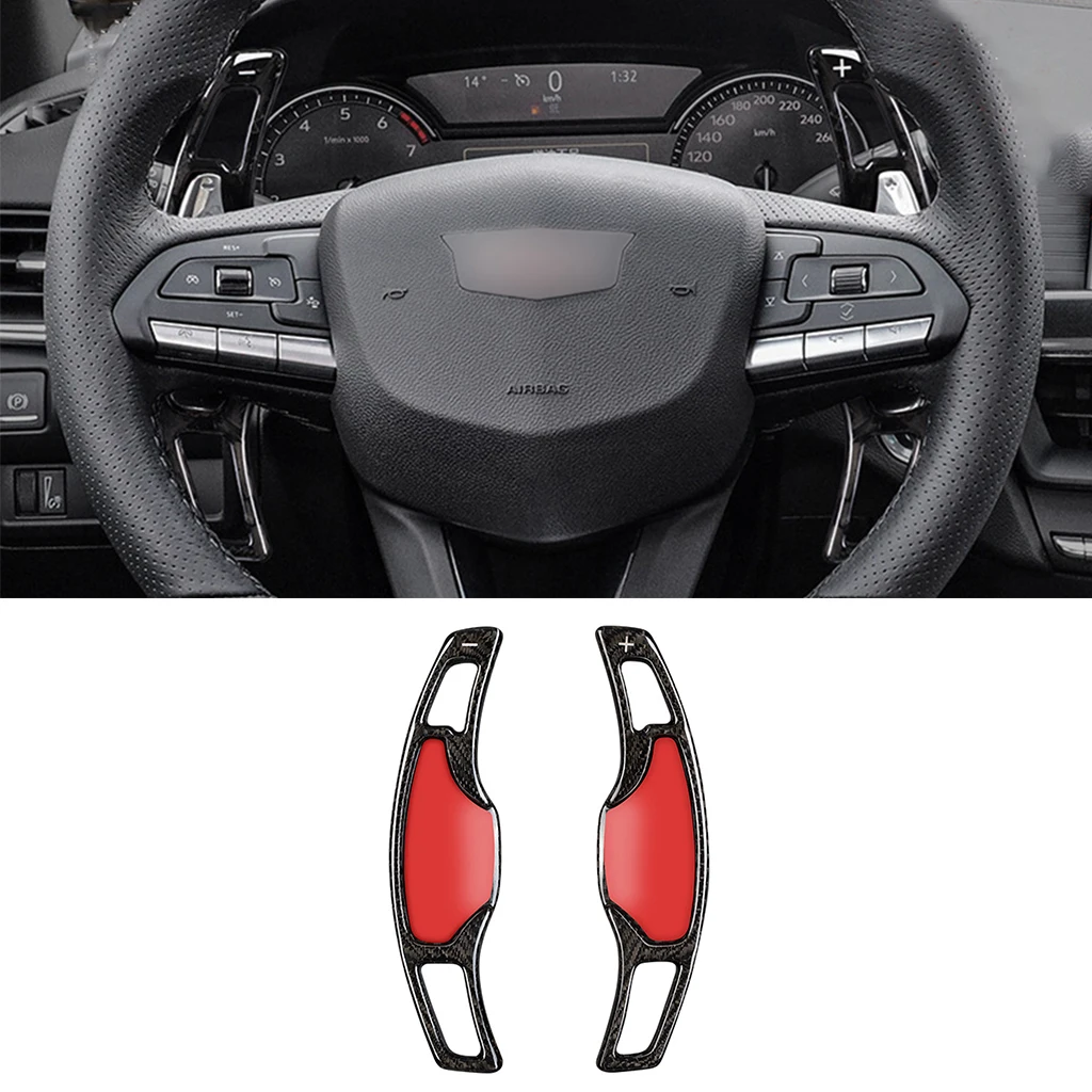 

2Pcs Real Carbon Fiber Car Steering Wheel Shift Paddle For Cadillac ATSL XTS XT4 XT5 CT5 Paddle Shifter Extension