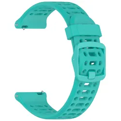 Breathable Silicone Sport Watch Strap, 20/22mm - 20mm Width Strap (Green)