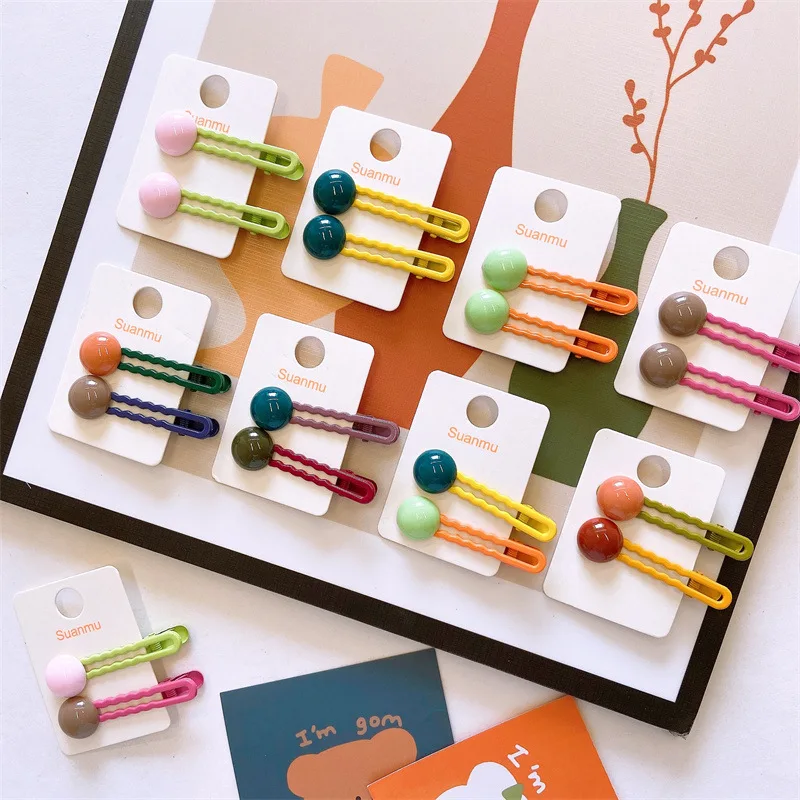 2 teile/satz einfache Haars pangen für Mädchen süße haarspange Baby haarspangen Kinder Kopf bedeckung Clips für Haar Bobby Pins haarschmuck mädchen – Detail 2