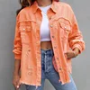 2024 Spring/Summer New denim jacket casual loose women's jacket solid color women's top 3