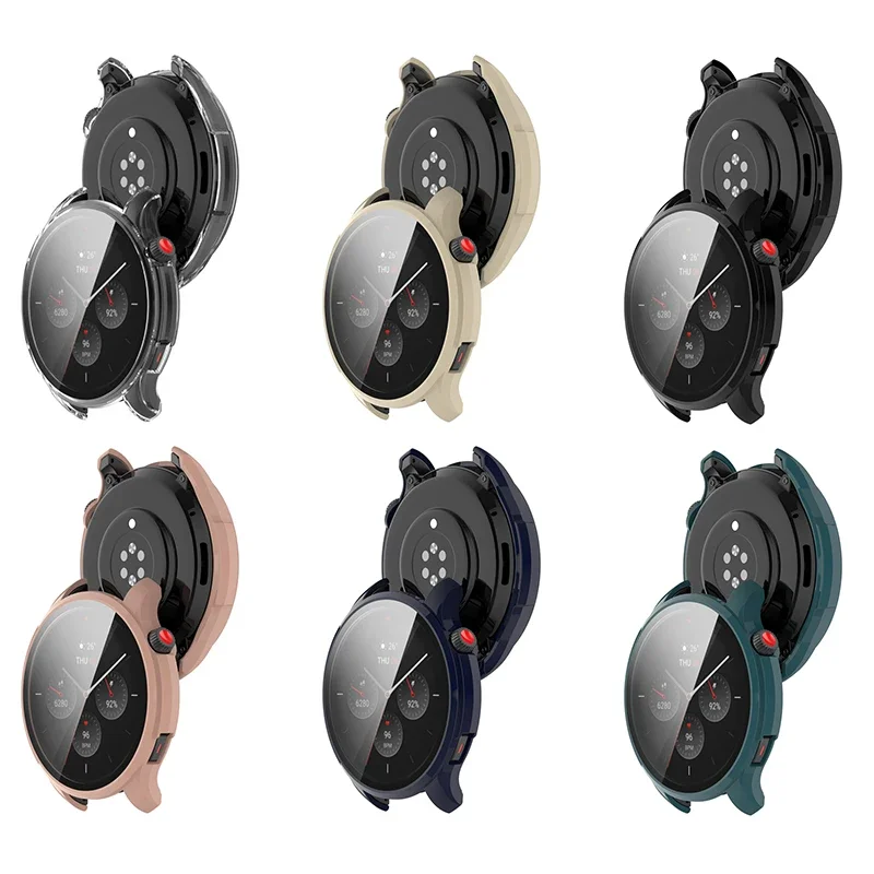 حافظة واقية لـ Amazfit GTR 4 حافظات من الزجاج المق...