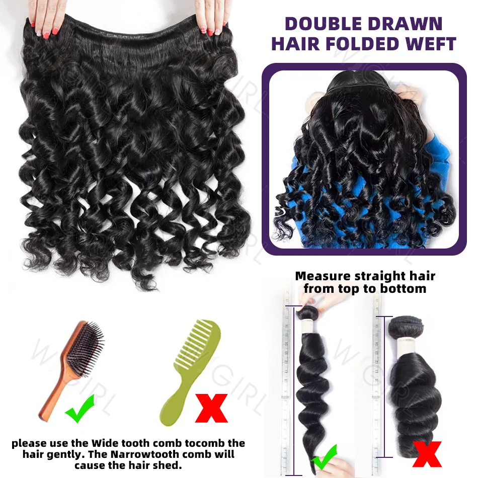 Human Hair Extensions Wigirl Loose Wave Bundles Raw Virgin Unprocessed 2 3 4 Loose Deep Wave Bundles Double Weft