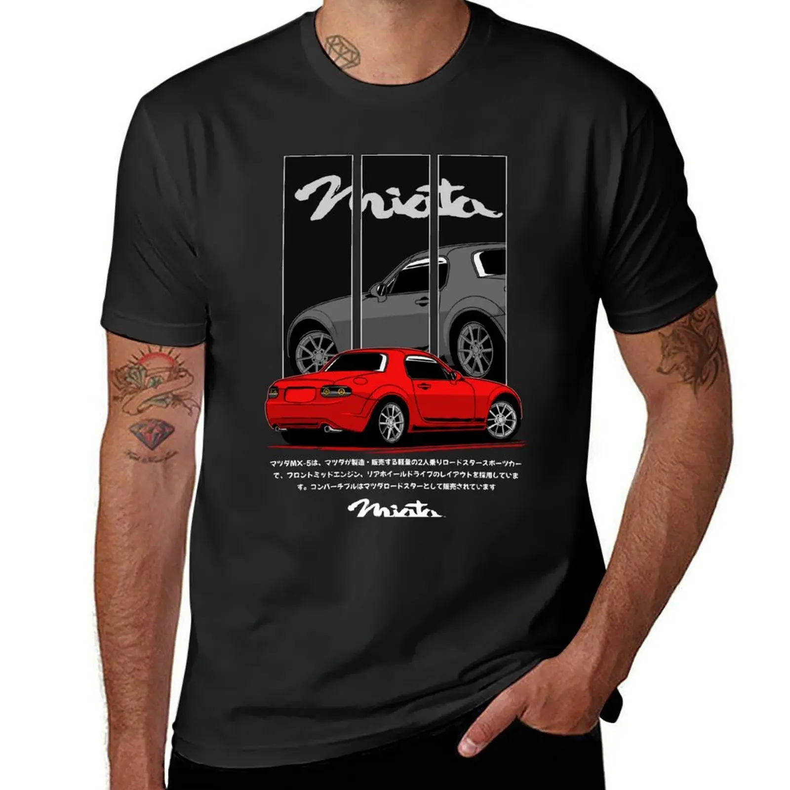 Custom Design Anime Men’s T-Shirt in Red and Grey