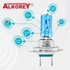 ALKOREY 2 Pcs H7 Px26d 12V 55W Blue Glass Car Fog Headlight Bulbs Super White 5000K Auto Halogen Lamps 3