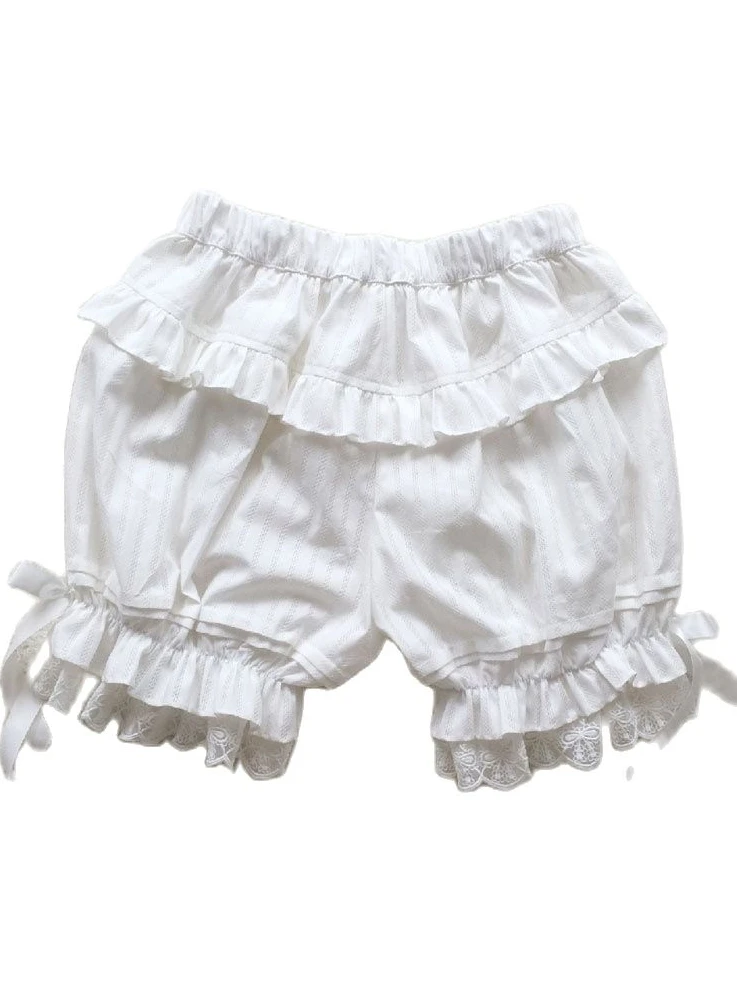 

Classic White Lolita Bloomers Lace Loose Lolita Shorts