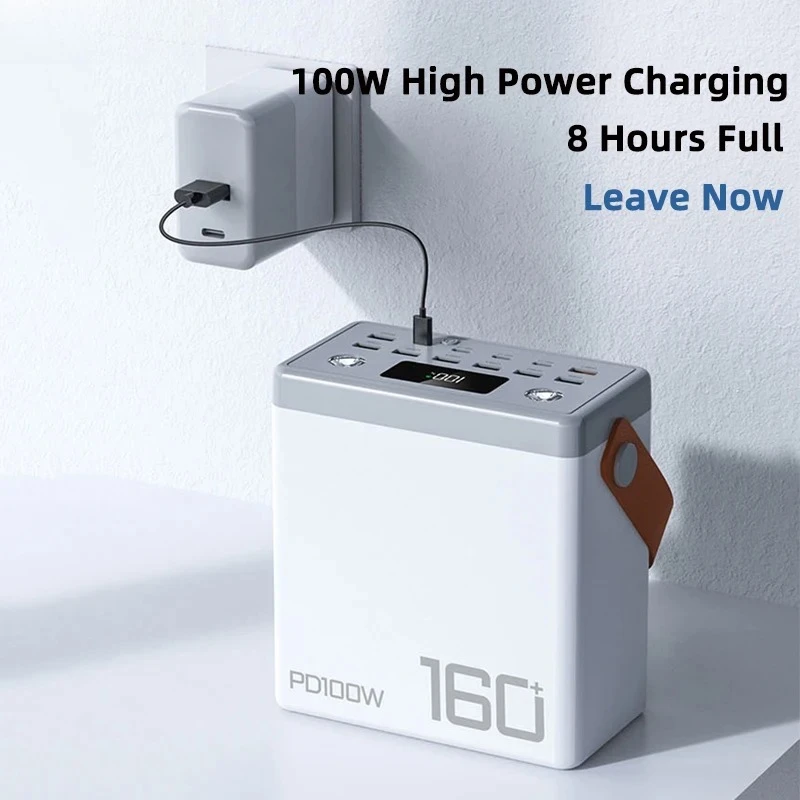160000mAh Large Capacity Power Bank Portable PD100W USB C Fast Charging Mobile Spare Battery for iPhone 15 Samsung Xiaomi Laptop 6