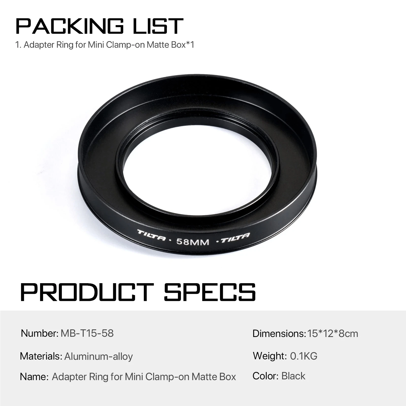 Tilta 95 mm Objektiv-Adapterring für MB-T16 Mirage Matte