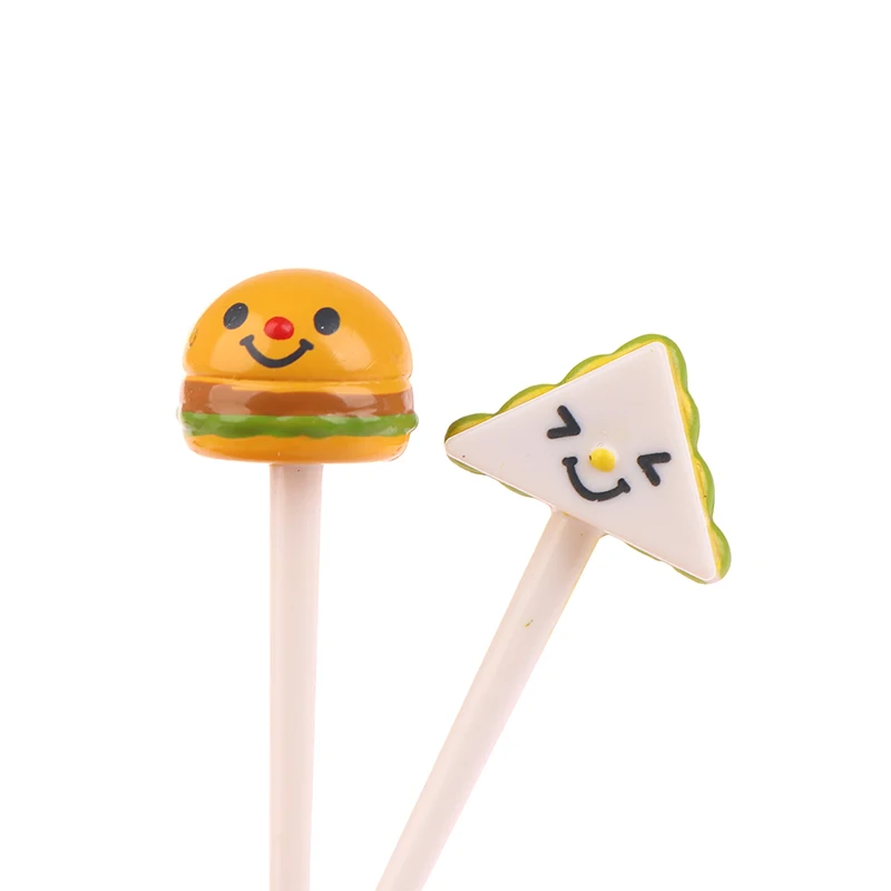 Description Picture 3 of item4/6/8Pcs Kids Fruit Picks Needle Stick Toothpicks Mini Creative Fruit Cake Dessert Food Forks Lunch Box Decor Bento Accessories