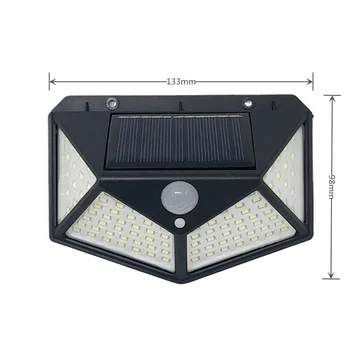 Outdoor 100 LED Solar Light Motion Sensor Waterproof Sunlight Garden Decoration Street Lights Solar Powered Lantern Wall Lamp 2