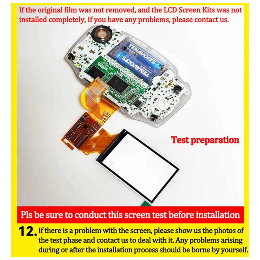3.1 inch IPS V4 LCD Screen Replacement Kits With OSD Menu Function For Nintend GBA V4 15 Levels High Brightness