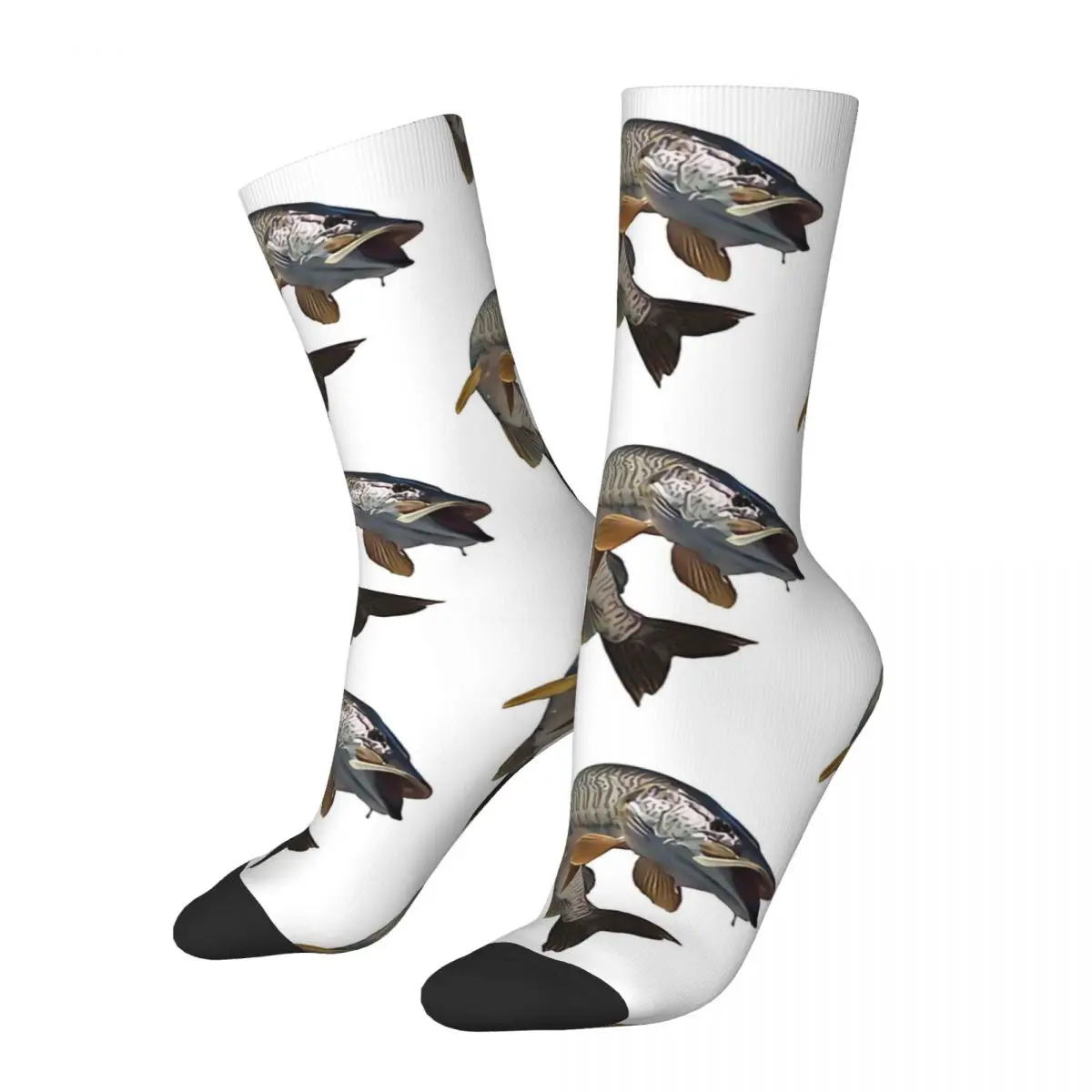 

Musky Fisherman Fishing Socks Travel 3D Print Boy Girls Mid-calf Sock