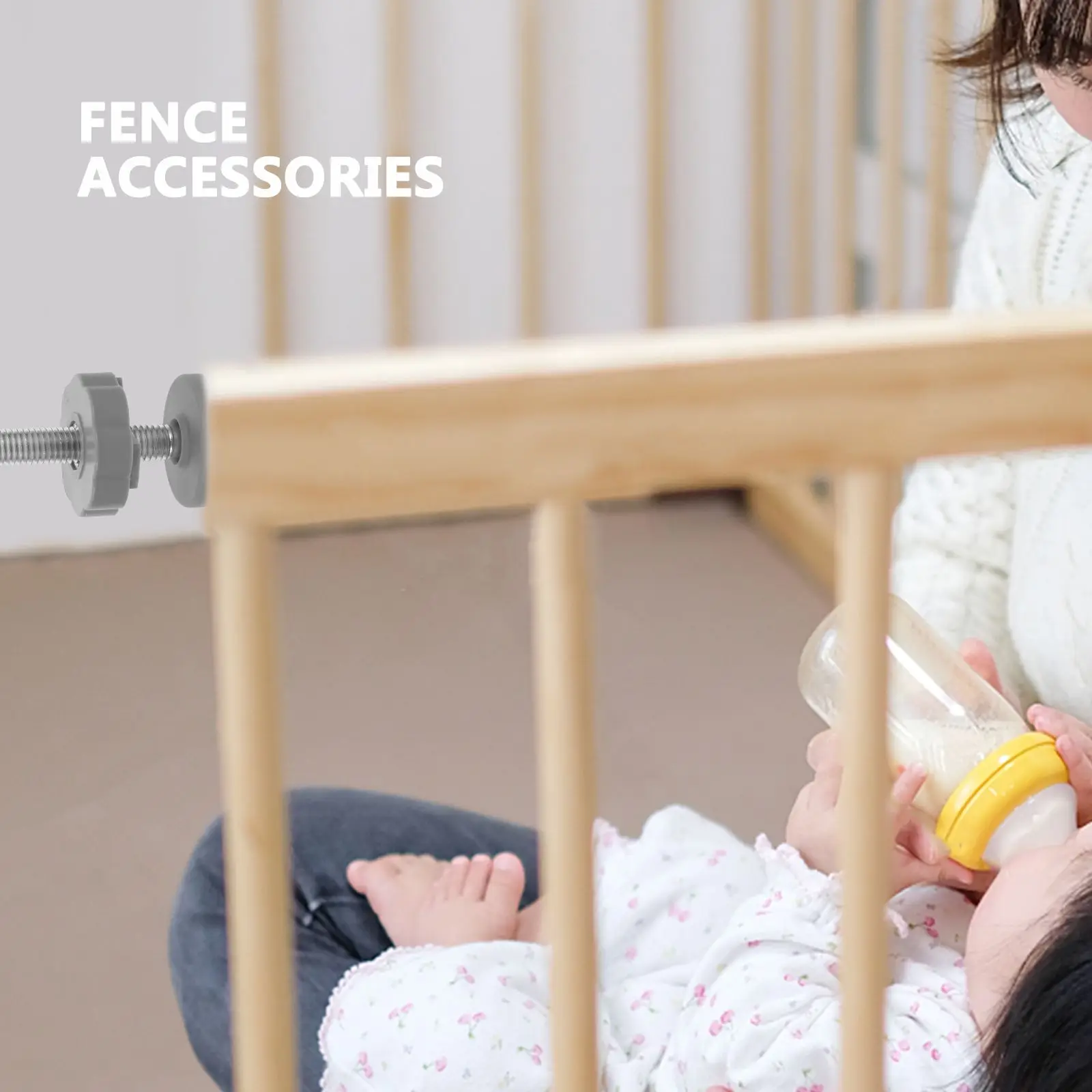 4Pcs Pet Isolation Fence Baby Gate Threaded Rods Safety Door Guardrail Screw Stair Gate Replacement Parts Mounting