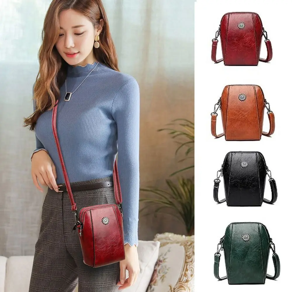 

Waterproof Vertical Cellphone Bag Gift PU Purse Mini Shoulder Bags Adjustable Shoulder Strap Crossbody Bags
