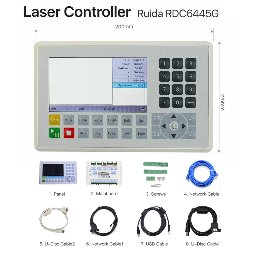 

Laser DSP Control Board System CO2 Laser Machine Controller Ruida RDC6445G RDC6445 6445 CNC Cutting Display Panel Replace 6442G