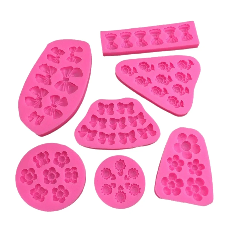 Lovely Cartoon Flowers Bow Bee Fondant Silicone Molds DIY Cupcake Fondant Cake Decorating Chocolate Candy Baking Mold Lovely Cartoon Flowers Bow Bee Fondant Silicone Molds DIY Cupcake Fondant Cake Decorating Chocolate Candy Baking Mold