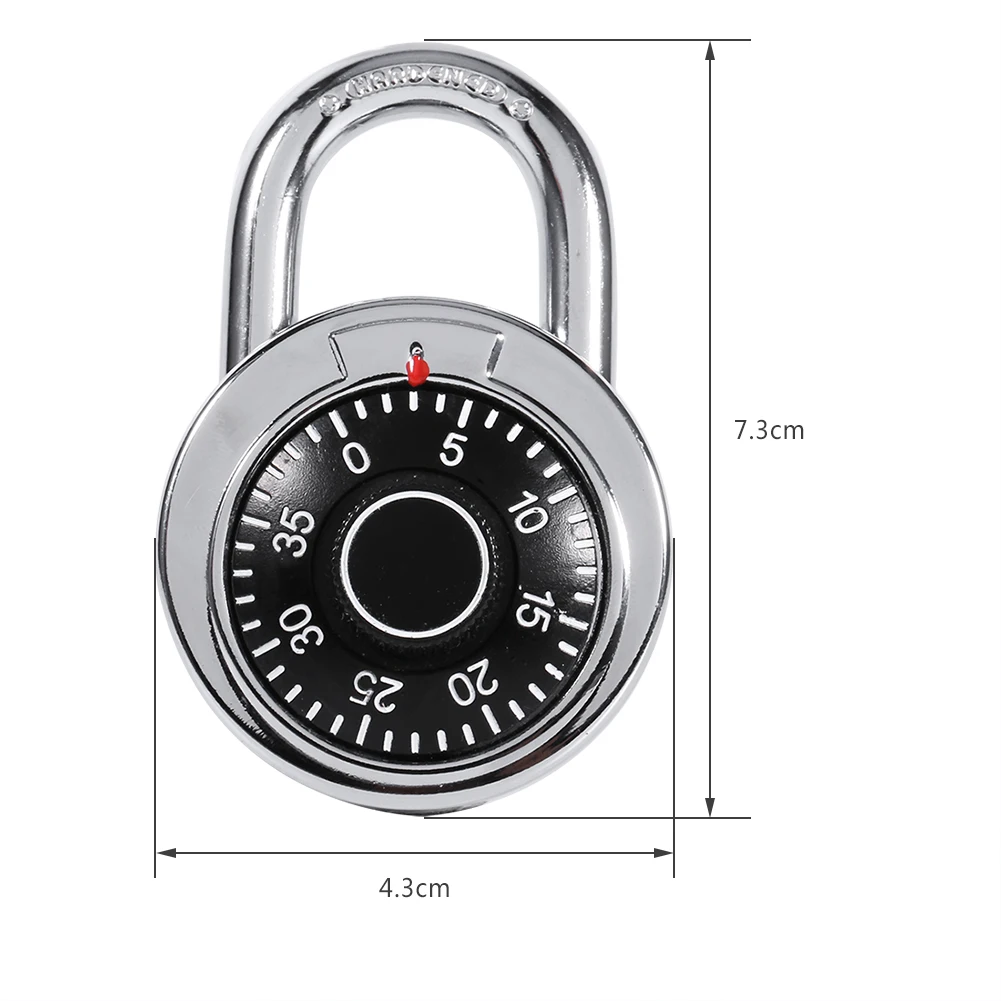 Combination Padlock Round Dial Number Luggage Suitcase Security