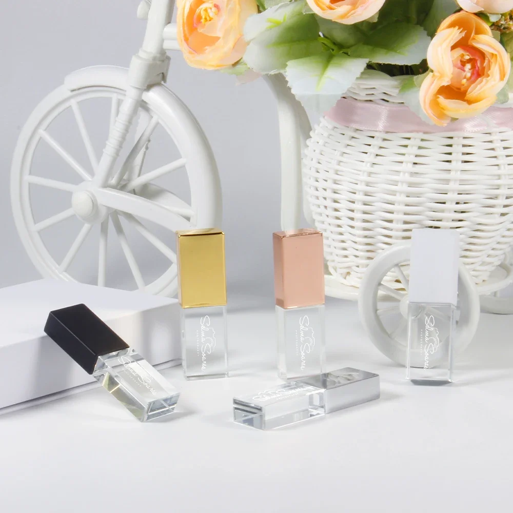 JASTER Crystal USB Flash Drive, Custom Logo Memory Stick with Box, 128GB 64GB 32GB 16GB, Wedding Gift - Image 4
