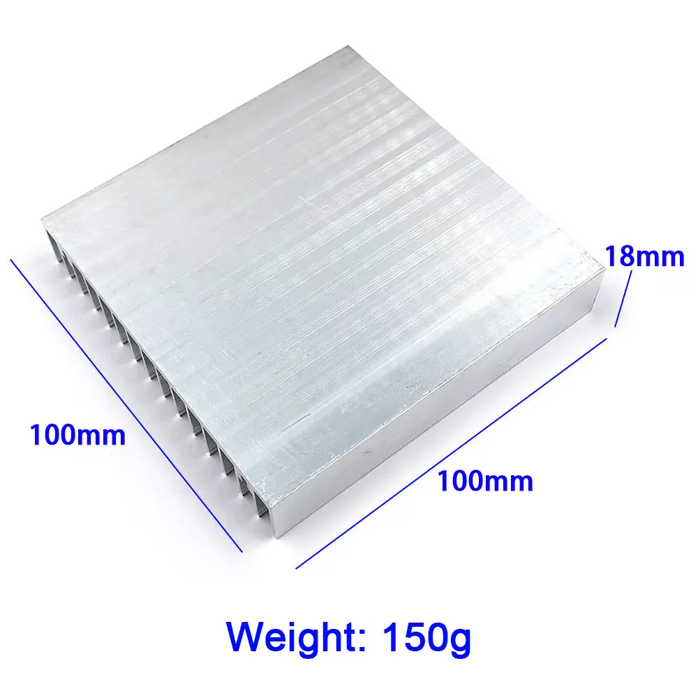 2PCS 100x100x18mm 10cm Square Heatsink Aluminum Cooling Board Radiator for LED Light Bulb Heat Dissipation Radiating Panel 100mm