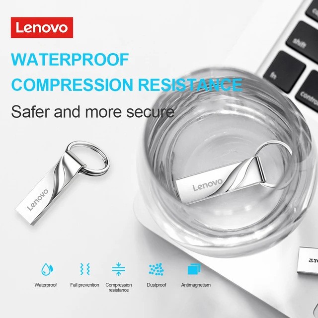 Lenovo USB 3.0 Flash Drive 128GB Memoria USB Memory Stick Pen Drive U Disk Metal Key Thumb USB Drive for PC Laptop 32GB/64GB 3
